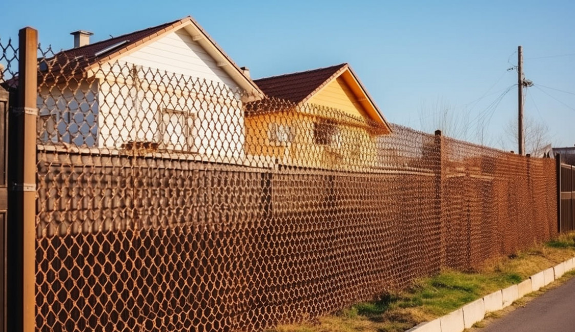 забор из сетки рабица