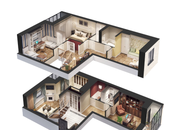 Для 2-уровневых квартир: <span>скидка 5% на дизайнерский ремонт</span>